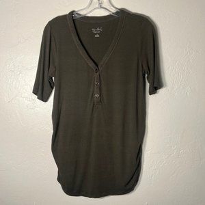 Dark green maternity shirt